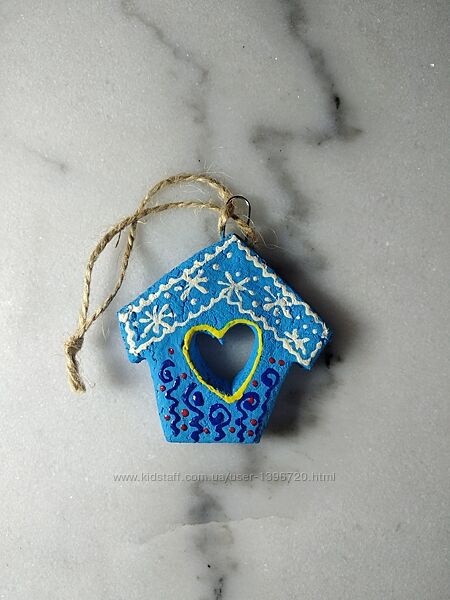 Новогодние украшение игрушка домик-пряник на ёлку подарок Hand Made