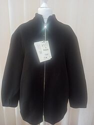 Куртка чорна вовняна, пальто, бомбер Zara M