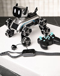 Робот собака на радіоуправлінні, з музикою, рухами. З пультом.