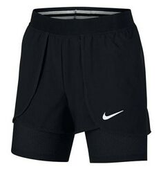 Чорні оригінальні подвійні  жіночі шорти для занять спортом nike dri-fit