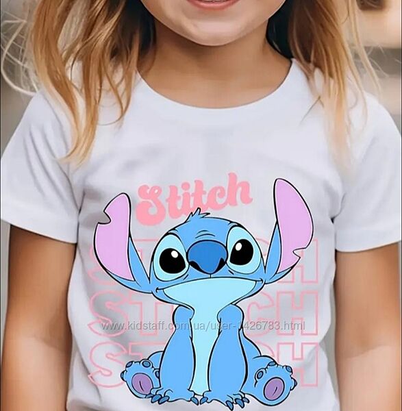 Біла футболка Стіч Stitch на 7-8 10 11 років
