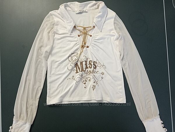 Біла блуза з прозорими рукавами