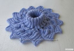 зимняя фиолетово синяя манишка вместо шарфа