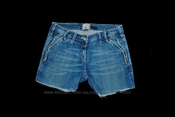 Шорты джинсовые S синие косые карманы женские бренд Германия