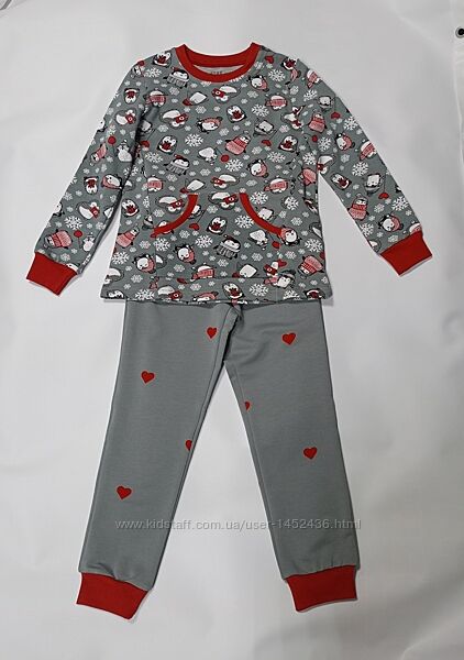 Дитяча піжама бавовна з підчосом для дівчинки розмір 92,98,104,110,116
