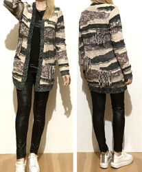 L кофта кардиган вязаний теплий подовжений жіночий