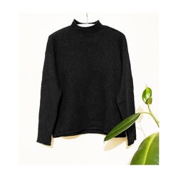 S-m-l чорний жіночий светр з горловиною гольф теплий зимовий