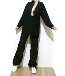 L зимовий теплий довгий чорний светр жіночий