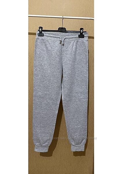 Xs спортивні штани начос теплі зимові сірі жіночі високі глибокі гумка