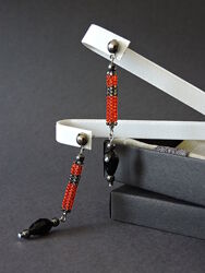 Сережки пусети доріжка червоні сережки гвоздики в українському стилі 