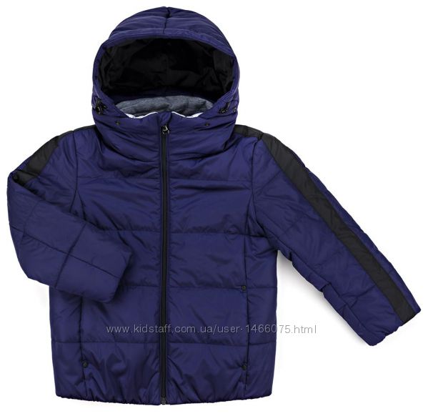 Демисезонная тёплая фирменная куртка со светоотражателями для мальчика.4-8л