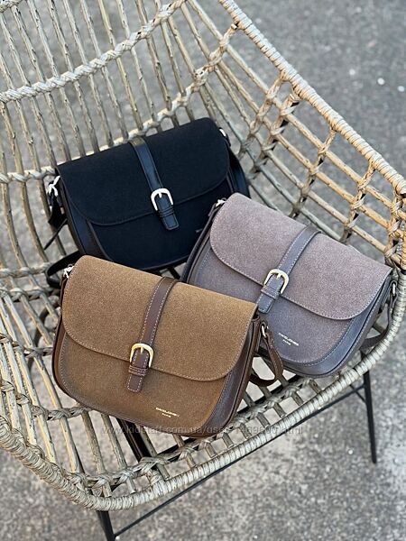 Сумка кросс боді клатч спорт на шлейці багет міні замш David Jones