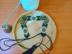 Силянка з бісеру, традиційна прикраса, handmade, стрічковий гердан, 