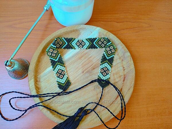 Силянка з бісеру, традиційна прикраса, handmade, стрічковий гердан,