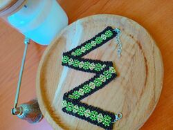 Силянка з бісеру, традиційна прикраса, handmade, гердан з бісеру, чокер