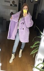  Шубка из эко-меха сиреневого цвета Derhy, Франция 