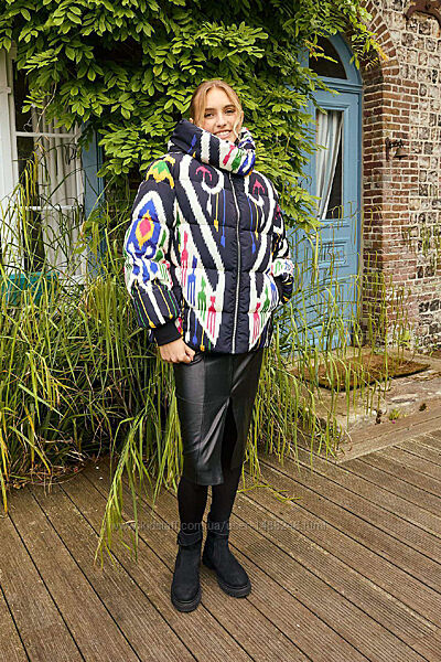 Куртка зимняя абстрактный принт Derhy, Франция