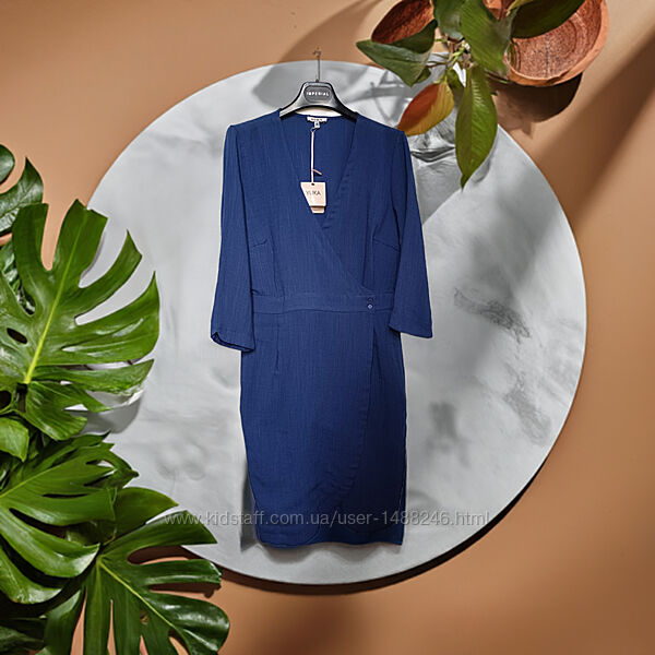 Платье на запах синего цвета Yuka, Франция