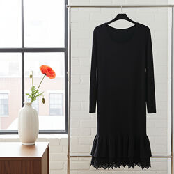 Платье черное с оборкой Paul Brial, Франция