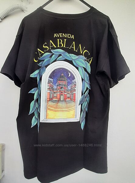 Футболка черного цвета принт на спине Casablanca, Италия