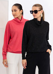 Свитер с хомутом кораллового цвета Christina Paris, Франция