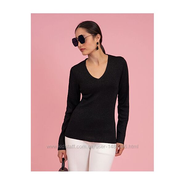 Пуловер черного цвета с люриксовой нитью, Christina Paris, Франция