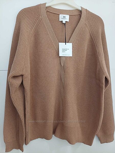 Пуловер пудрового цвета вязка косами Marina V Paris, Франция 