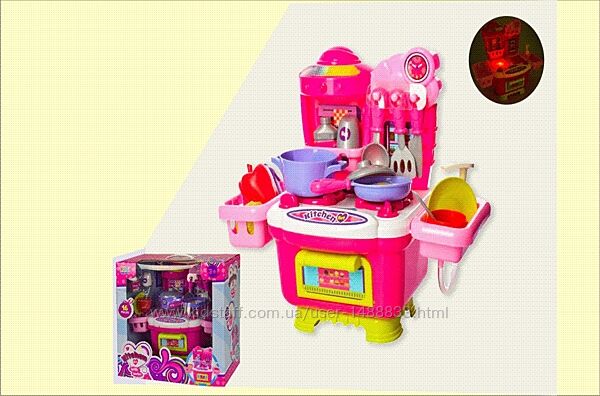 Игровой набор кухня Kitchen со светом и звуками, детская кухня в коробке