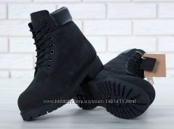 Зимние женские ботинки Timberland Black. Искусственный мех