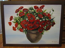 Авторская картина маслом АЛЫЕ МАКИ. Художник - М. ЧУПРИНСКАЯ, 2013 г