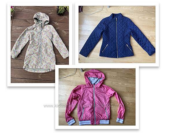 Плащ, вітровка-бомбер та куртка дівчинці на осінь 134-140, 140-146