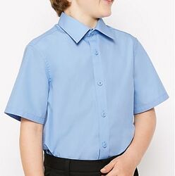 Рубашка M&S Англия голубая короткий рукав на 134-140 см