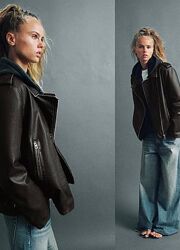 Куртка кожанка косуха Zara L