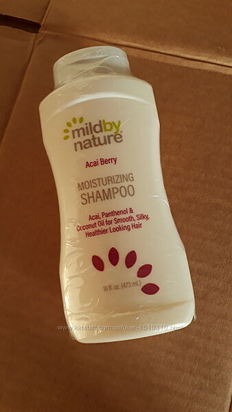 В наявності, mild by nature зволожувальний шампунь із ягодами асаї, 473мл 