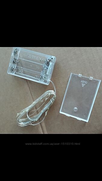 Гірлянда із браком робоча має тріщину блок на батарейки, роса нитка лед