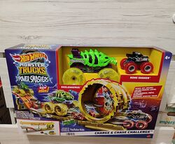 Новий ігровий набір трек Hot Wheels Monster Trucks Power Smashers Заряджай 