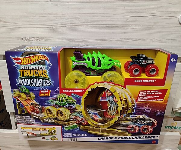 Новий ігровий набір трек Hot Wheels Monster Trucks Power Smashers Заряджай
