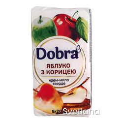 Туалетне крем-мило Dobra яблуко з корицею 5x70г, тверде
