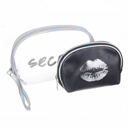 Набор из 2-ух женских косметичек Secret Silver силикон, ПВХ, текстиль