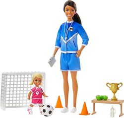 Барби футбольный тренер Barbie Soccer Coach брюнетка