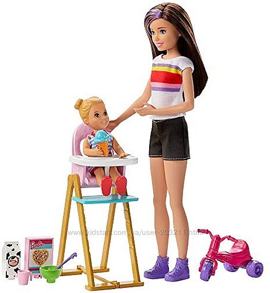 Барби Скиппер няня Кормление с велосипедом Barbie Skipper Babysitters 