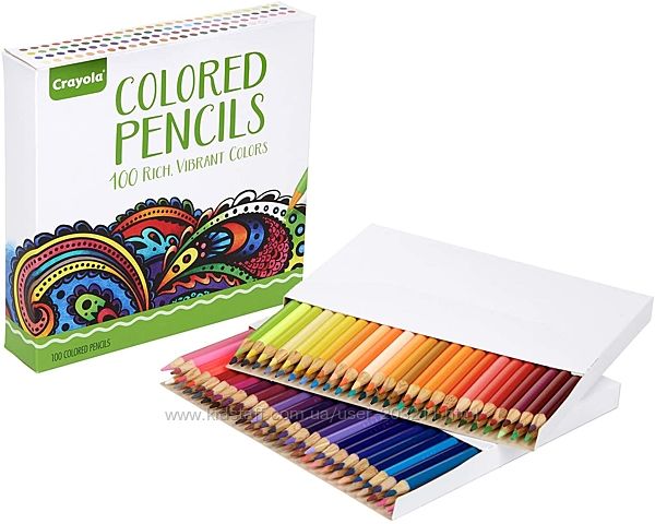 Crayola Цветные карандаши 100 цветов Different Colored Pencils для взрослых