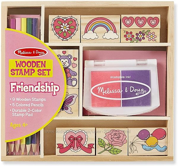  Набор штампов Дружба Melissa & Doug Wooden Friendship Stamp Set .