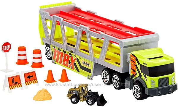 Набор трейлер-автовоз с трактором Matchbox MBX Construction Hauler