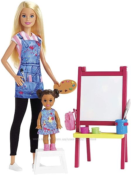 Кукла Барби учитель искусства Barbie Art Teacher Playset with Blonde Doll 