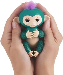 Интерактивная обезьянка Fingerlings Glitter Monkey WowWee изумрудная