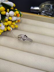 Серебряное кольцо роза цветок с фианитом 925 последний размер 18 СКИДКА