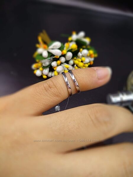 Серебряное безразмерное двойное модное фаланговое кольцо 925 размер14