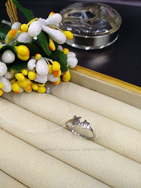 Серебряное безразмерное модное фаланговое кольцо звезды 925 размер14.5