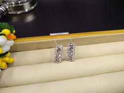 Серебряные красивые фантазийные серьги с фианитом 925 английская застежка